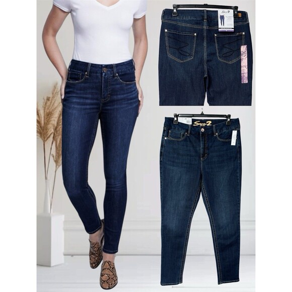 Seven7 Tummyless High-Rise Skinny Sz 16 Jeans With Inner Slimming Control Panel - Picture 1 of 11